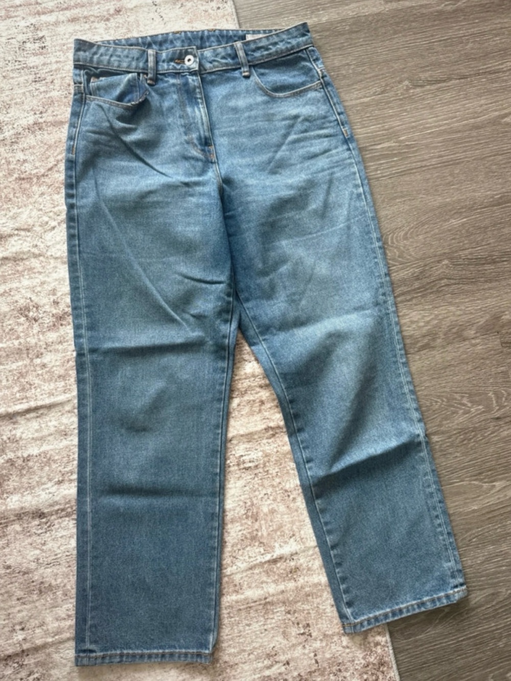 ASOS Straight-Leg Jeans in Light Blue Wash